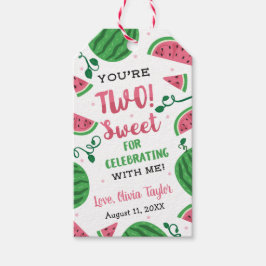 Etiqueta Para Presente Duas Melancia Doce, Marca de Aniversário