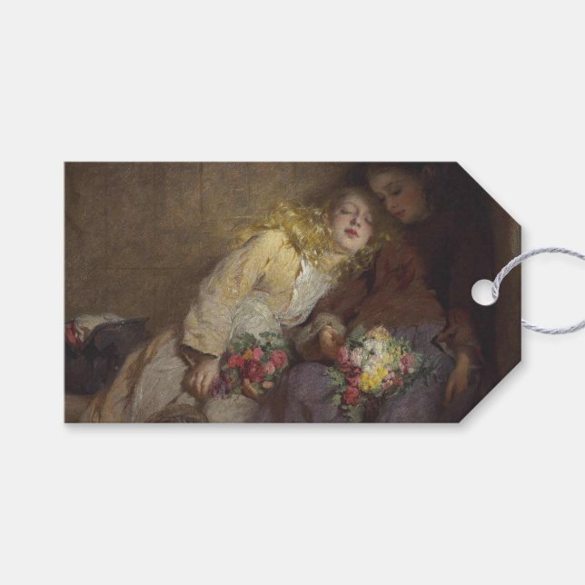 Etiqueta Para Presente Duas Meninas Jovens Retornando Para Casa (Frente (horizontal))