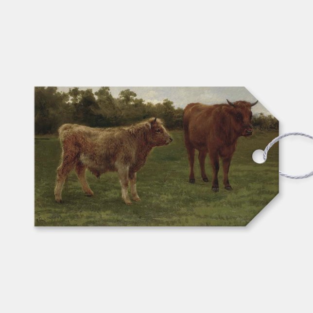 Etiqueta Para Presente Duas vacas em Fazenda (Rosa Bonheur) (Frente (horizontal))