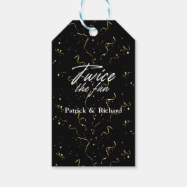 Etiqueta Para Presente Duas vezes o aniversário conjunto dos amigos diver