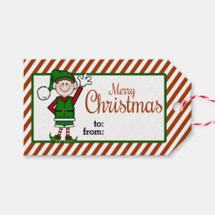 Etiqueta Para Presente Duende bonito do Natal