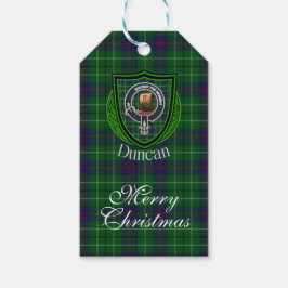 Etiqueta Para Presente Duncan Scottish Clan Tartan & Crest