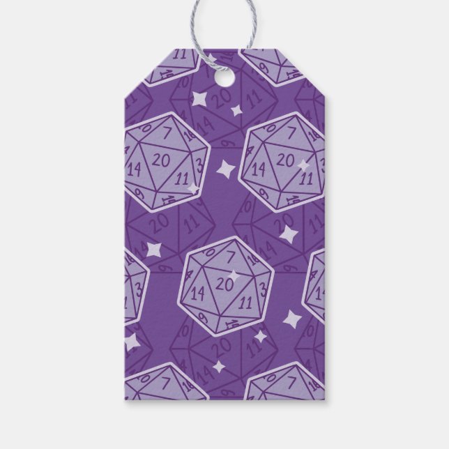 Etiqueta Para Presente Dungeons & Dragon DnD20 Dice Pattern (Frente)
