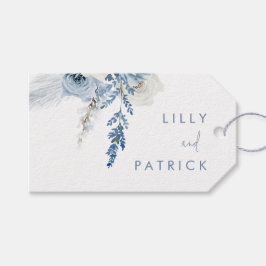 Etiqueta Para Presente Dusty Blue Boho Floral Weding Favor
