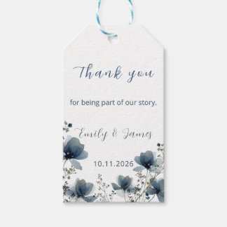 Etiqueta Para Presente Dusty Blue Botanical Wedding