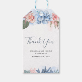 Etiqueta Para Presente Dusty Blue e Blush Beach inspirados Obrigado