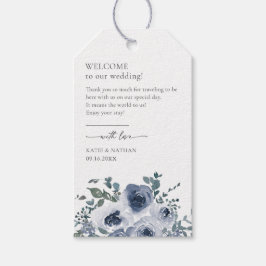 Etiqueta Para Presente Dusty Blue Floral