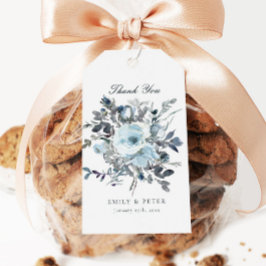Etiqueta Para Presente Dusty Blue Floral Weding Favor