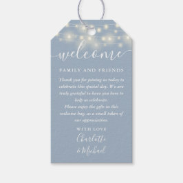 Etiqueta Para Presente Dusty Blue Lights Casamento Favor Bag de Boas-vind