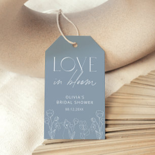 Etiqueta Para Presente Dusty Blue Love in Bloom Chá de panela Gift Tags