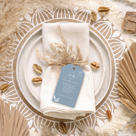 Etiqueta Para Presente Dusty Blue Minimalist Branch deixa o favor de casa