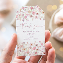 Etiqueta Para Presente Dusty Pink Boho - Chá de fraldas de flores selvage