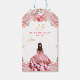 Etiqueta Para Presente Dusty Pink Princess Quinceañera Happy Birday