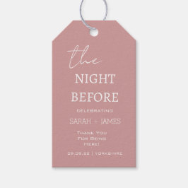 Etiqueta Para Presente Dusty Pink the Night Antes do Casamento Obrigado