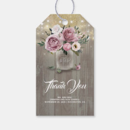 Etiqueta Para Presente Dusty Rosa Floral País Russo Obrigado