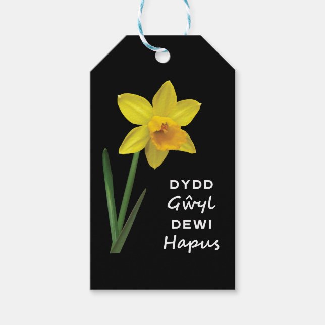 Etiqueta Para Presente Dydd Gil Dewi Hapus Happy Day (Frente)