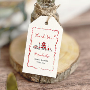 Etiqueta Para Presente É Amore Hand Drawn Italiana Red Chá de panela