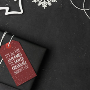 Etiqueta Para Presente É o Natal da Lista Triste e dos Jogos