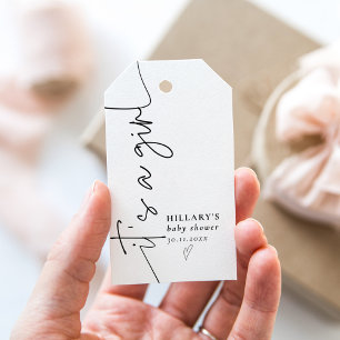 Etiqueta Para Presente É uma menina Chamada de Elegância Chuveiro de Bebê