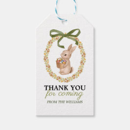 Etiqueta Para Presente Easter Floral Wreath Bunny Thank you