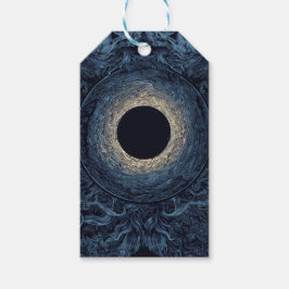 Etiqueta Para Presente Eclipse Surreal com Rostos Míticos