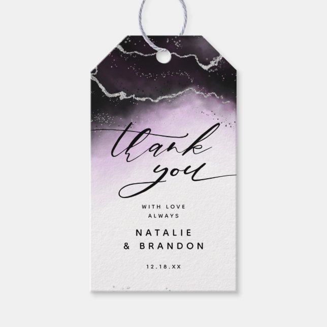 Etiqueta Para Presente Eethal Mist Ombre Ultra Violet Moody Obrigado (Frente)
