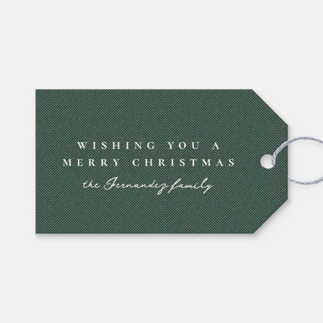 Etiqueta Para Presente Efeito de tweet Natal verde personalizado (Frente (horizontal))