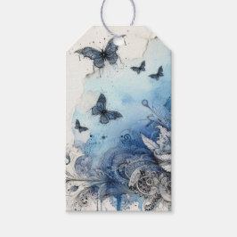 Etiqueta Para Presente Efêmeras Aquarela Azul