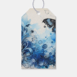 Etiqueta Para Presente Efêmeras Aquarela Azul