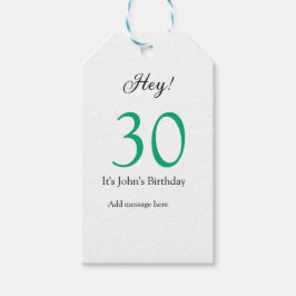 Etiqueta Para Presente Ei é o modelo de aniversário de 30 anos verde pret