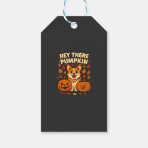 Etiqueta Para Presente Ei Lá Abóbora Corgi Halloween Abóboras Outono