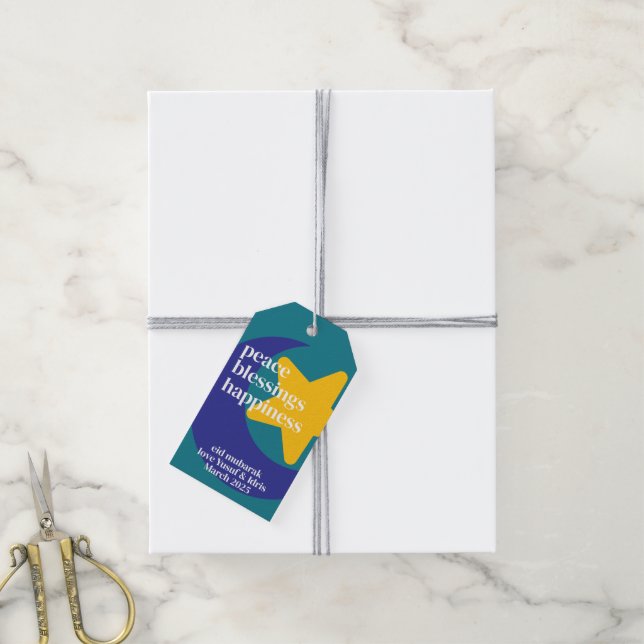 Etiqueta Para Presente Eid Mubarak (Com cordão)