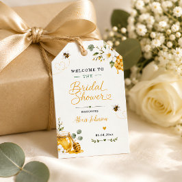 Etiqueta Para Presente Ela Encontrou Seu Mel Elegante Floral Dourado Pers
