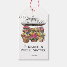 Etiqueta Para Presente Ela Está Fora do Mercado Floral Shop Chá de Noiva