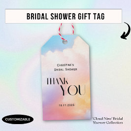 Etiqueta Para Presente Ela está na nuvem 9 Chá de panela Colorido de Past