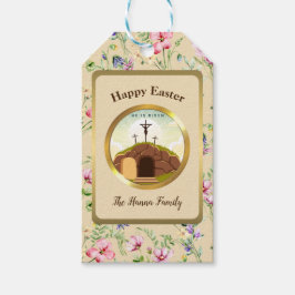 Etiqueta Para Presente Ele é Risen e Celebração da Ressurreição domingo