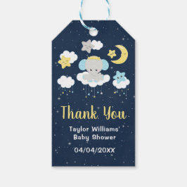 Etiqueta Para Presente Elefante Amarelo e Chá de fraldas de Marinho Obrig