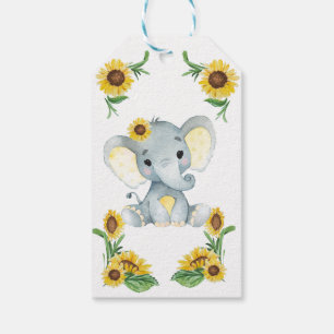 Etiqueta Para Presente Elefante Amarelo Obrigado Flores De Marca