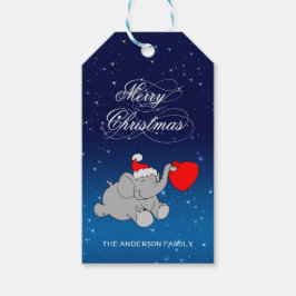 Etiqueta Para Presente Elefante De Natal Com Presentes