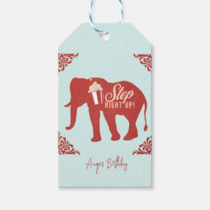 Etiqueta Para Presente Elefante de Pipoca de Festa de Aniversário do Circ
