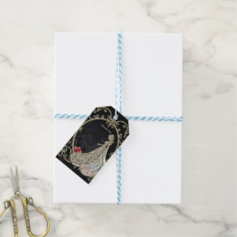 Etiqueta Para Presente Elegância em ouro e preto.