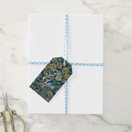 Etiqueta Para Presente Elegância Flor de Ouro