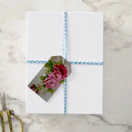 Etiqueta Para Presente Elegância Vintage Cabbage Rose