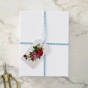 Etiqueta Para Presente Elegância Vintage Rosa Couve