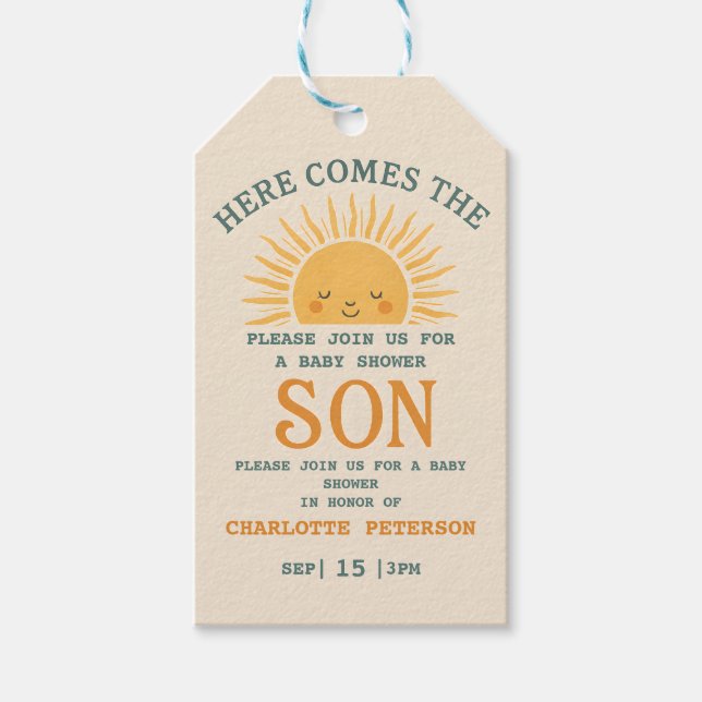 Etiqueta Para Presente Elegant Baby Shower Invitation with Family Name  (Frente)