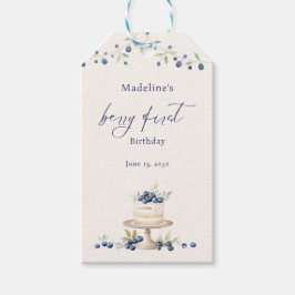 Etiqueta Para Presente Elegant Berry First Blueberry Birthday Cake