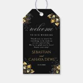 Etiqueta Para Presente Elegant black and gold summer wedding