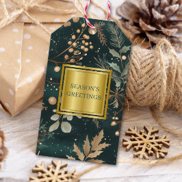 Etiqueta Para Presente Elegant Botanical Christmas Corporate Business