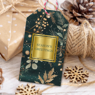 Etiqueta Para Presente Elegant Botanical Christmas Corporate Business