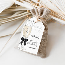 Elegant Bow Prosecco Festa de Noivado Obrigada